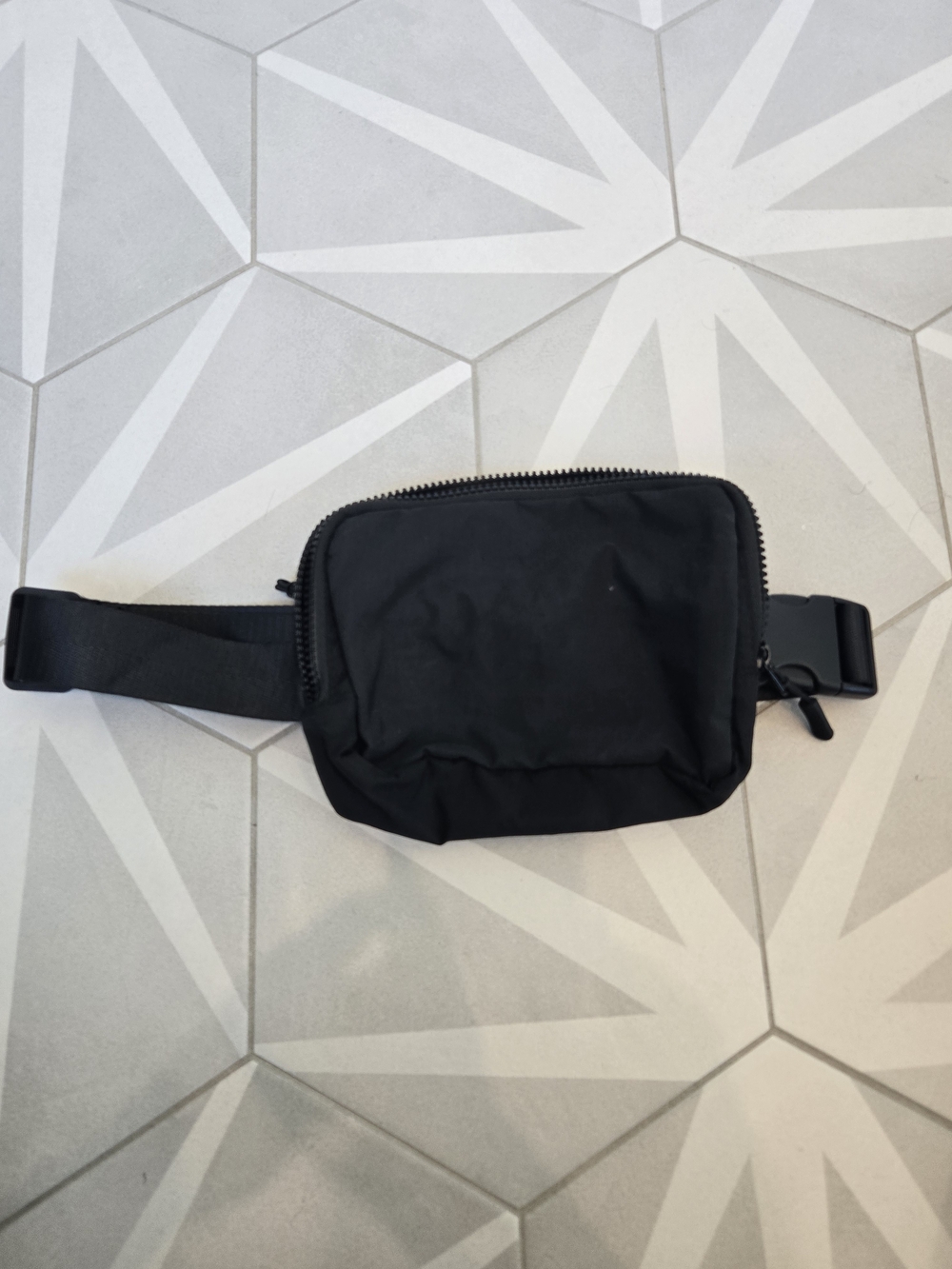 Black Women's Nylon Belt Bag - Minimal Everyday Fanny Pack